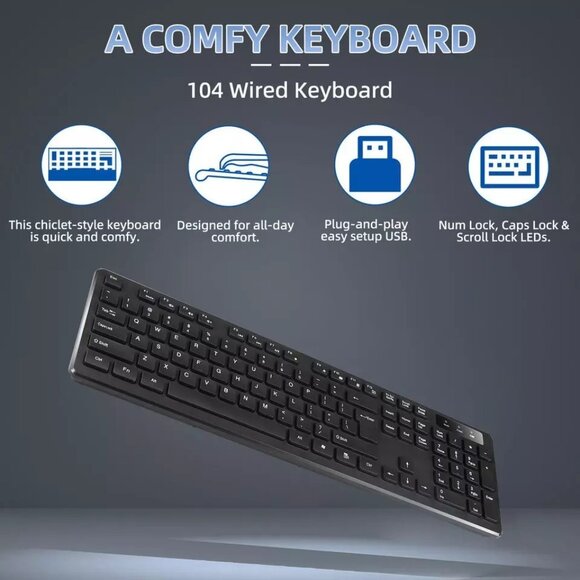 2.4GHz USB Wireless Keyboard and Mouse Set Ergonomic/Mouse PC/MAC NIB - Picture 2 of 5